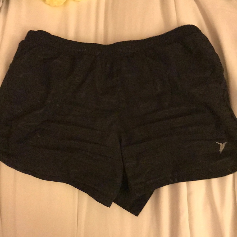 black athletic shorts